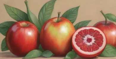Un vibrante dibujo de madroños rojos con hojas intrincadas y un suave juego de luces y sombras
