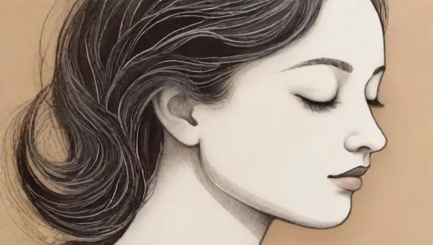 Silueta femenina con sombras suaves, curvas delicadas y un ambiente cálido que evoca misterio y armonía
