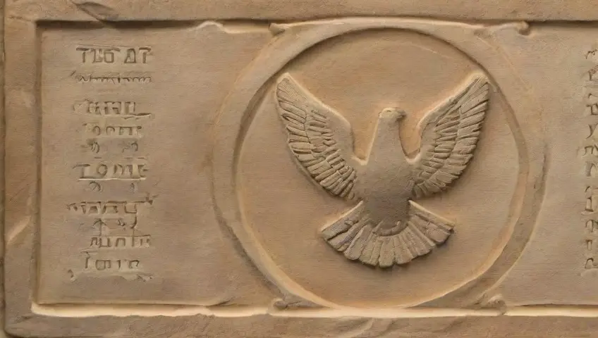 Una representación detallada y luminosa de los Diez Mandamientos en una tableta de piedra